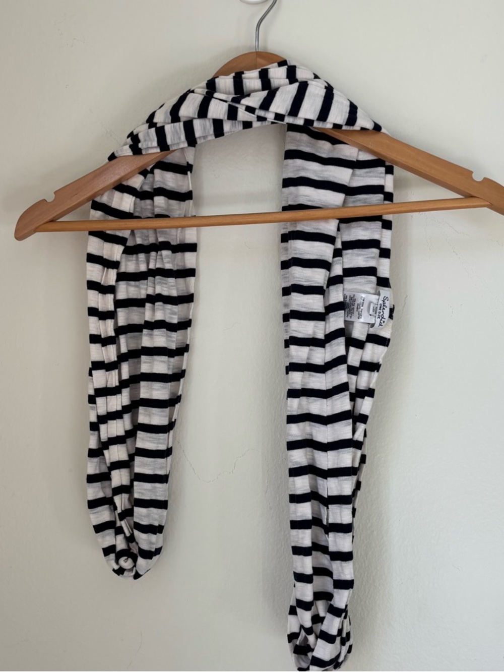 Splendid Striped Navy & White Infinity Scarf -